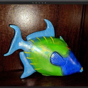 Jan Hurd Ceramic Fish glazed ceramic fish 7'' x 8'